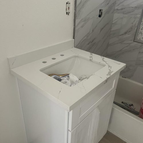 Vanity sink installation